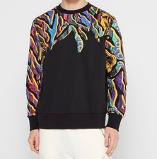 Carlo Colucci Alloverprint Sweatshirt Pullover Crewneck Sweater Coogi Schwarz