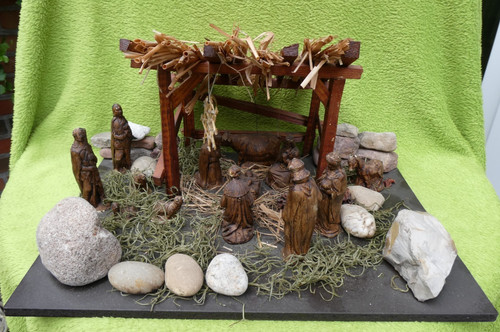 Holz weihnachtskrippe mit gips - holz-weihnachtskrippe,