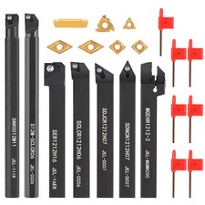 7X Drehmeißel Set Drehstahl Klemmhalter Bohrstange 7 Wendeschneidplatten