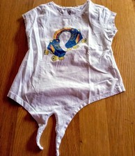 T-Shirt weiß mit Rollschuhe und Regenbogen 122-128 Pepperts 