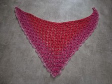 Selbst Gehäkeltes Dreieckstuch, Stola, Handarbeit, Ibiza, rot pink, Tuch