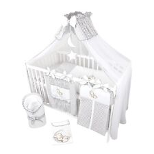 16 Teiliges Babybett Kinderbett Gitterbett Bettwäsche komplett Set mit Matratze