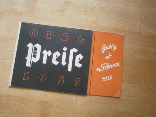Opel preise 1935 - "opel,