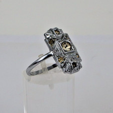 Art Deco Damenring Nickel in