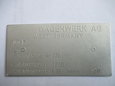 Typenschild Schild für VW