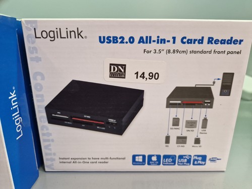 Logilink usb cardreader - 3,5",
