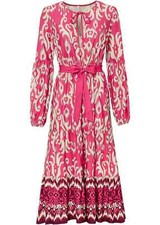 Kleid mit weitschwingendem Rock Gr 36/38 Pinklady Bedruckt Midi Casual-Dress Neu