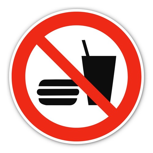 Essen und trinken verboten - trinken,