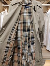 VINTAGE BURBERRYS BEIGE TRENCH MAC MANTEL 40" BRUSTUMFANG 42 LANGER GÜRTEL NOVA CHECK
