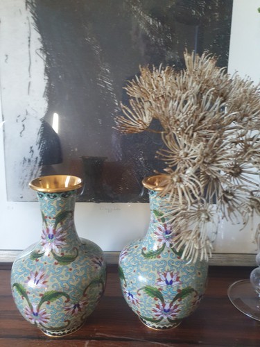 Cloisonne 2er set vase - cloisonne,