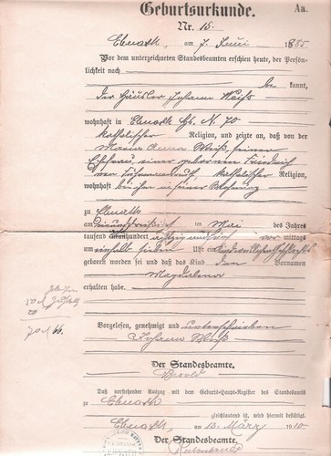 Original geburtsurkunde - original,