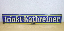 30er 40er Emailleschild 81x14 trinkt Kathreiner Malzkaffee 30s 40s Vintage