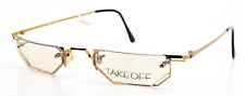 TAKE OFF 90s Vintage Bohrbrille Lesebrille Sechseckiges Crazy Design Black Gold
