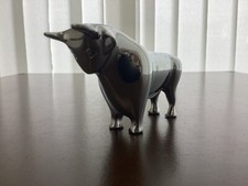 Vintage Kubistische Bronze Sculptur Stier Bulle Moderne zeitgenössische Kunst