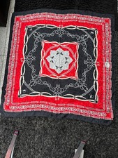 Seidentuch schwarz rot 140 - schwarz/rot,,