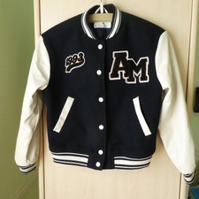 Herbst Übergangs- Jacke Kinder Gr. 134 Schwarz/Weiß