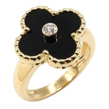 Van Cleef & Arpels Vintage Alhambra Ring Schmuck K18 Gelbgold Diamant