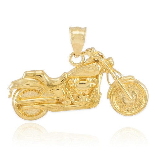 14k gelbgold motorrad chopper - gelbgold,