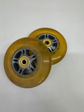 Scooter Rollen 100 mm 2 Stück  Ersatz Rad mit Kugellager Nabe 8mm gelb