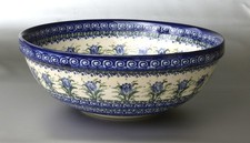 Bunzlau Keramik Schüssel, sign. Janina Palka, Ø ~31,5cm, Inhalt ~5L, ~ Vintage