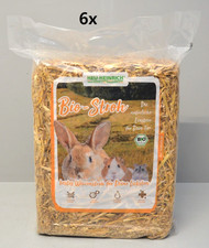 6x 1kg HEU-Heinrich Bio Stroh als Streu Kaninchen weiches Einstreu