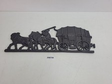 Wanddeko Gusseisen grau Kutsche Planwagen Pferde Vintage DDR Deko #258750