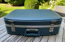 Vintage Koffer Dekoration Requisit Reisetasche Blau 50er 60er Antik Retro Rar