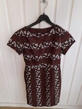 Vintage - Minikleid (Etuikleid) 60er Jahre - Größe 38 - braun/schwarz/beige