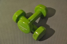 Teamsportbedarf Gymnastik Hanteln Hantelset 2x1kg Vinyl Soft dumbbell grün NEU