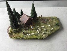 Diorama Schäfer mit Schafherde, 1:87