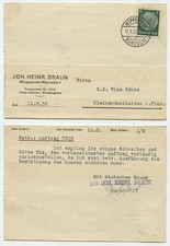 93707 - Postkarte Joh. Heinr. Braun - Wuppertal-Ronsdorf 11.8.1938