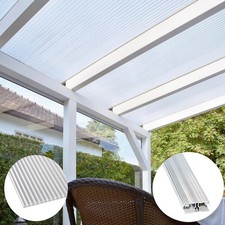 Terrassenüberdachung - 16mm - klar - Polycarbonat - Stegplatten - Alu / Gummi