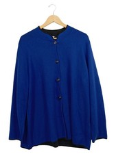 MONA Damen Strickjacke Gr. 48 Blau Klassisch Cardigan