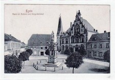 39009600 - Egeln mit Markt, Rathaus und Kriegerdenkmal gelaufen von 1921. Gute