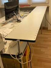 Original USM Haller Schreibtisch Aufsatz (2. Ebene) 175cm weiß lichtgrau