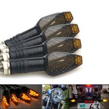 12V 4 LED Miniblinker Motorrad Blinker Universal vorne &hinten schwarz E-GeprüFt