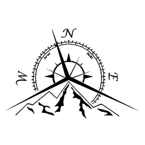Berge kompass aufkleber - berge,