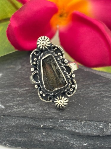 Ring roher moldavit und 925 - moldavit,