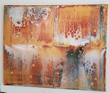 " SONNENUNTERGANG" Acrylbild Leinwand 40x50cm Pouring Unikat