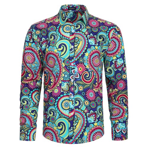 Men shirt floral long - shirt,