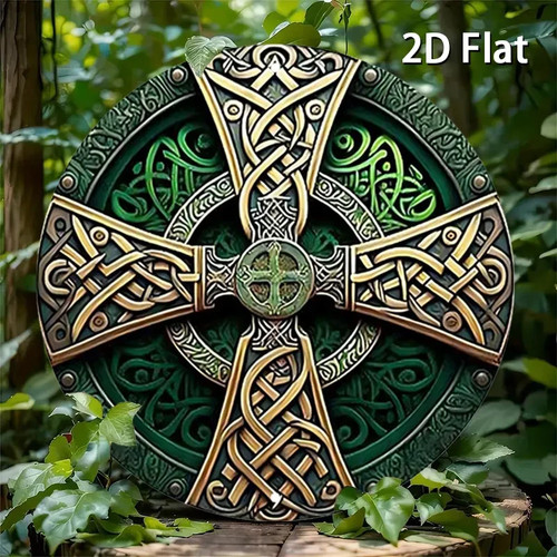 Keltisches kreuz grün metall - kreuz,