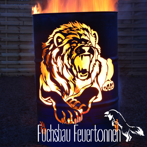 Feuertonne löwe ölfass - löwe,,