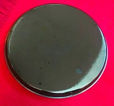 Herdabdeckplatte Emaille Deckel Zierdeckel 16 cm ø SCHWARZ - NEUwertig