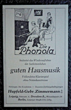 Phonola , ...das Wiederaufleben der guten Hausmusik , 1928 , (A50)