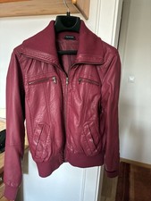 Damen Jacke Lederoptik Langarm