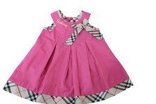 Burberry Baby Mädchen Kleid Größe 104 in Rosa mit Karobesatz & Schleife