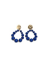 Tropfen Perlen Ohrringe blau 14k