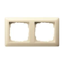 Gira 021201 Abdeckrahmen 2-fach Standard 55 Cremeweiß glänzend