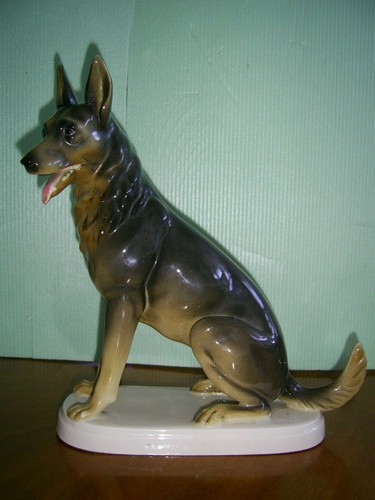 Porzellan figur schäferhund - porzellan,