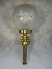 Massiv Messing Wandlampe Kugelschirm Wandleuchte Antik Flurlampe Spiegel Lampe